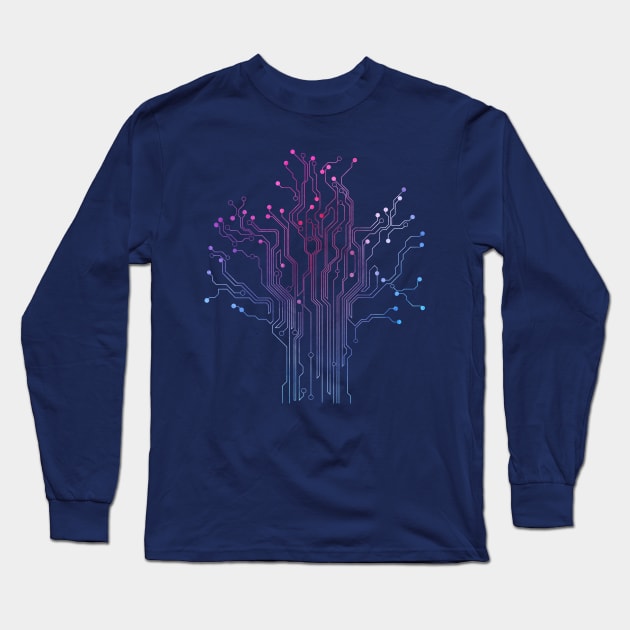 Gradien Technology Tree Long Sleeve T-Shirt by pilipsjanuariusDesign